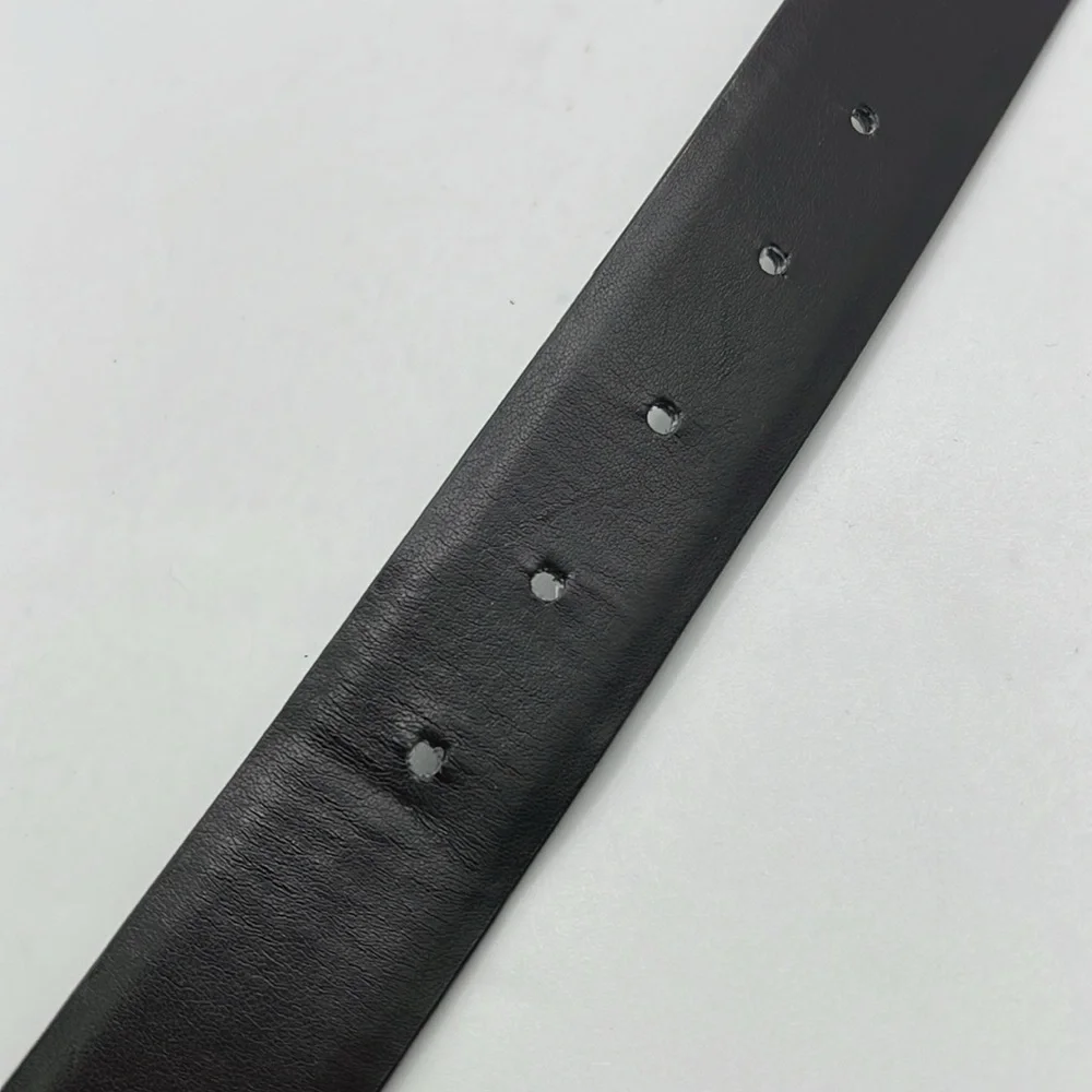 Calvin Klein Reversible Dark Brown Black Leather Belt Silver Mens Size 40